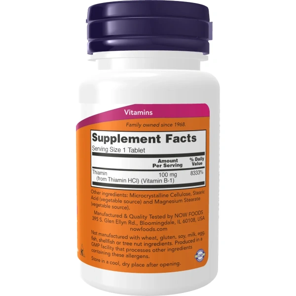 NOW Foods, B-1, 100 mg, 100 Tablets | Now Foods