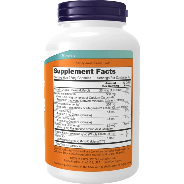 Now Foods, Cal-Mag Caps with Trace Minerals and Vitamin D, 240 Capsules | Now Foods
