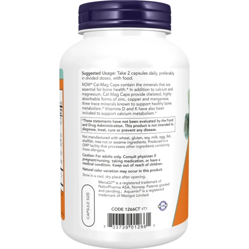 Now Foods, Cal-Mag Caps with Trace Minerals and Vitamin D, 240 Capsules | Now Foods