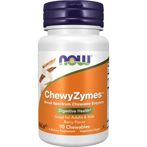 Now Foods, ChewyZymes (Ensüümid), Natural Berry Flavor, 90 näritavat tabletti | Now Foods