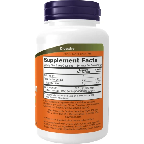 Now Foods, Glucomannan (Glükomannan), 575 mg, 180 kapslit | Now Foods