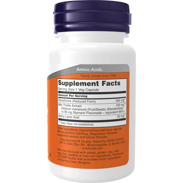 Now Foods, Glutathione (Glutatioon), 500 mg, 30 kapslit | Now Foods