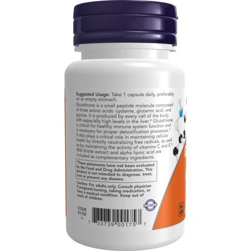Now Foods, Glutathione, 500 mg, 30 Veg Capsules | Now Foods