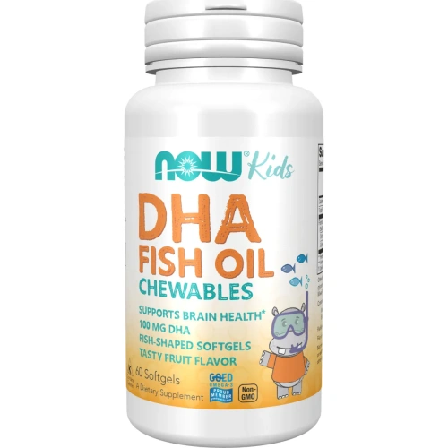 Now Foods, Kid's Chewable DHA, Tasty Fruit Flavor, 60 Softgels | Now Foods