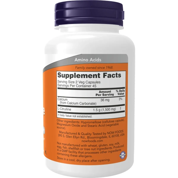 Now Foods, L-Citrulline (L-tsitrulliin), 750 mg, 90 kapslit | Now Foods