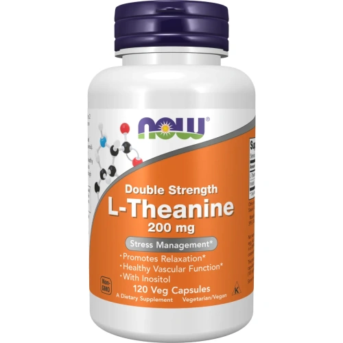 Now Foods, L-Theanine (L-Teaniin), Double Strength, 200 mg, 120 kap...