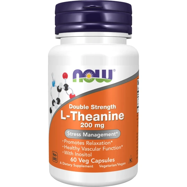 Now Foods, L-Theanine (L-Teaniin), Double Strength, 200 mg, 60 kapslit | Now Foods