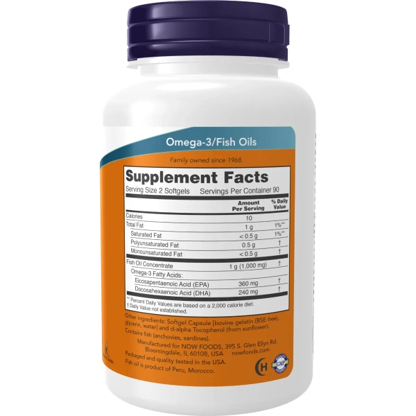 Now Foods, Omega-3 Mini Gels, 180 Softgels | Now Foods
