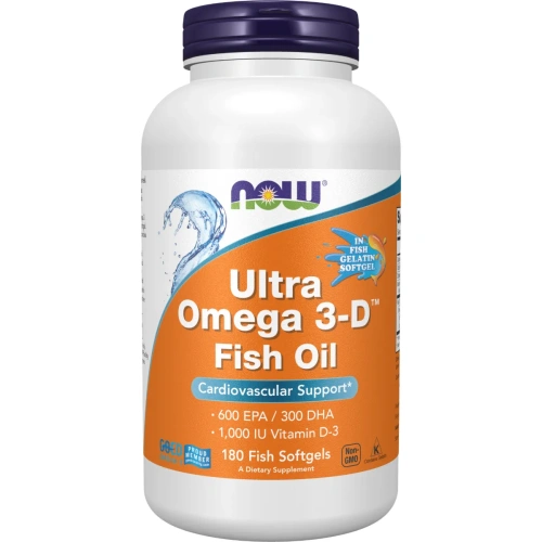 Now Foods, Ultra Omega 3-D, 180 Fish Softgels | Omega 3 & Rasvhappe...