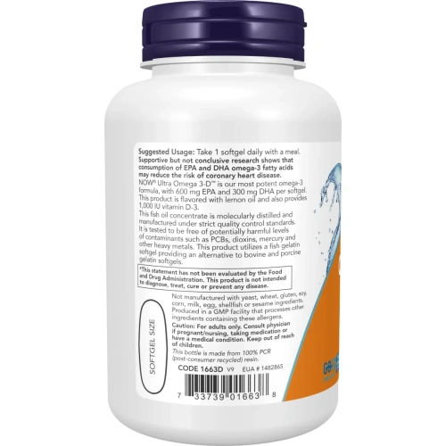 Now Foods, Ultra Omega 3-D, 90 Fish Softgels | Now Foods