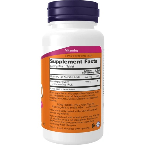 Now Foods, Vitamin C-500 With Rose Hips (Vitamiin C), 100 Tabletti ... 2