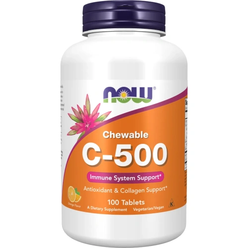 Vitamin C-500 (Vitamiin C), 100 näritavat tabletti, Apelsini | C-vi...