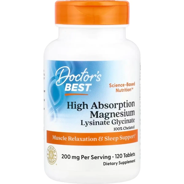 Doctor's Best, Magnesium, High Absorption, 100% Chelated, 120 Tablets | Doctor's BEST