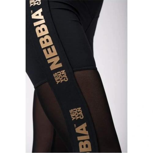 Gold Mesh leggings 829, Black | NEBBIA