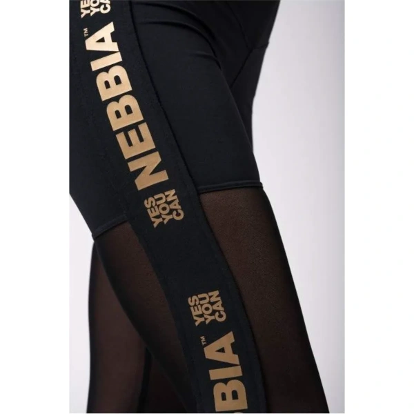 Gold Mesh leggings 829, Black | NEBBIA