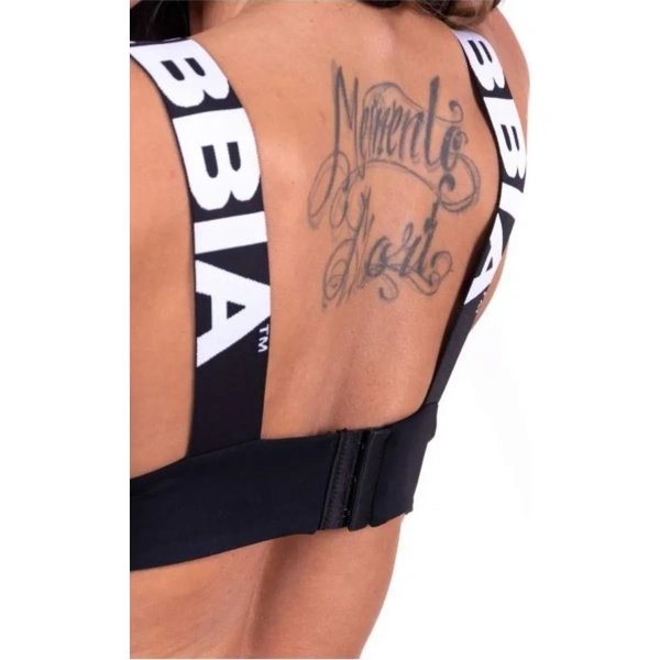Lace-up sport bra 694, Black | NEBBIA