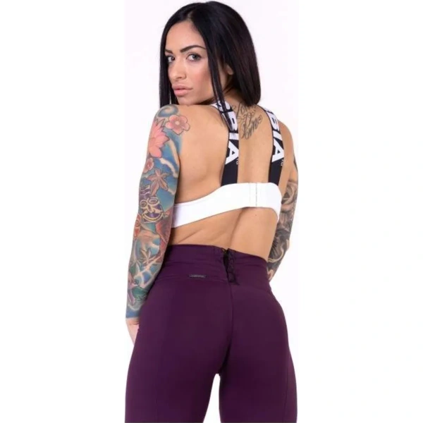 Lace-up sport bra 694, White | NEBBIA