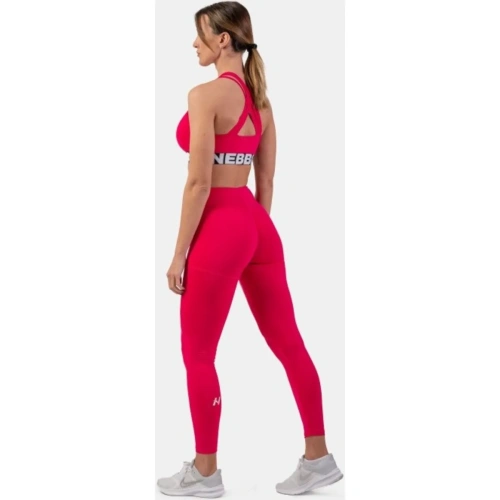 Medium Impact Cross Back Sports Bra, 410, Pink | NEBBIA