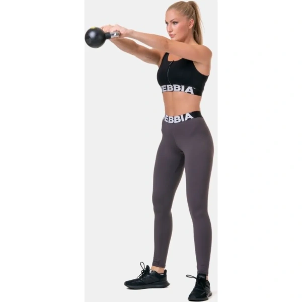 Smart Zip Front Sports Bra, 578, Black | NEBBIA