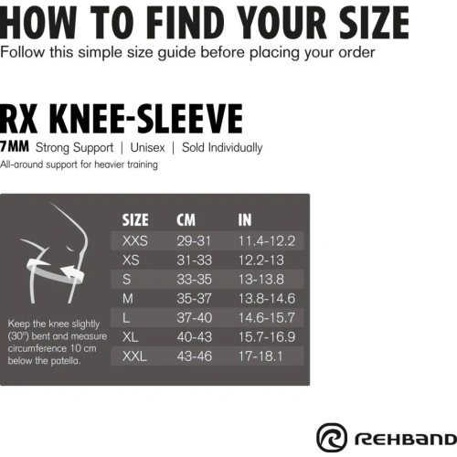 Rehband, RX Knee Sleeve Power Max 7mm / Pakis 1 põlvetugi | Rehband