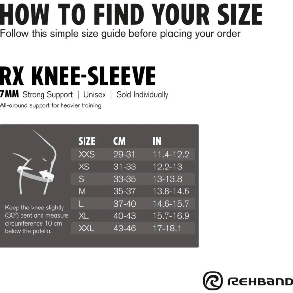 Rehband, RX Knee Sleeve Power Max 7mm / Pakis 1 põlvetugi | Rehband