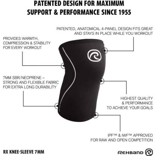 Rehband, RX Knee Sleeve Power Max 7mm / Pakis 1 põlvetugi | Rehband
