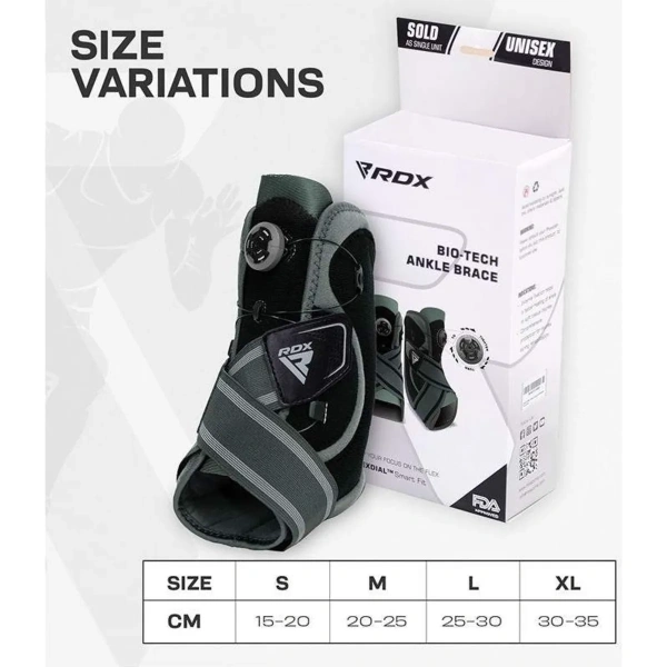 RDX, Nilkkatuki, FT BIO-TECH Brace Support For Sprained Ankle With Flexdial | RDX