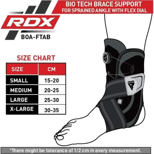 RDX, Hüppeliigese ortoos, FT BIO-TECH Brace Support For Sprained Ankle With Flexdial | RDX