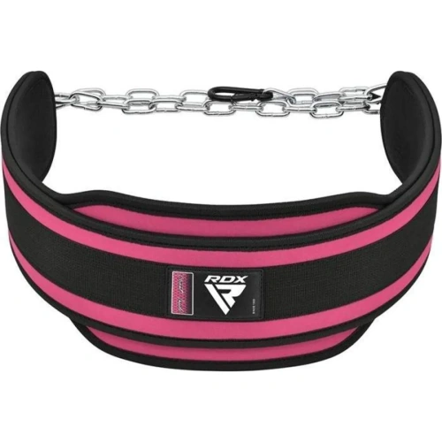 RDX T7 Weight Training Dipping Belt With Chain - Pink | Kuntosali v...