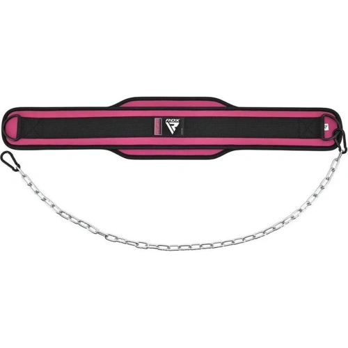 RDX T7 Weight Training Dipping Belt With Chain - Pink | RDX