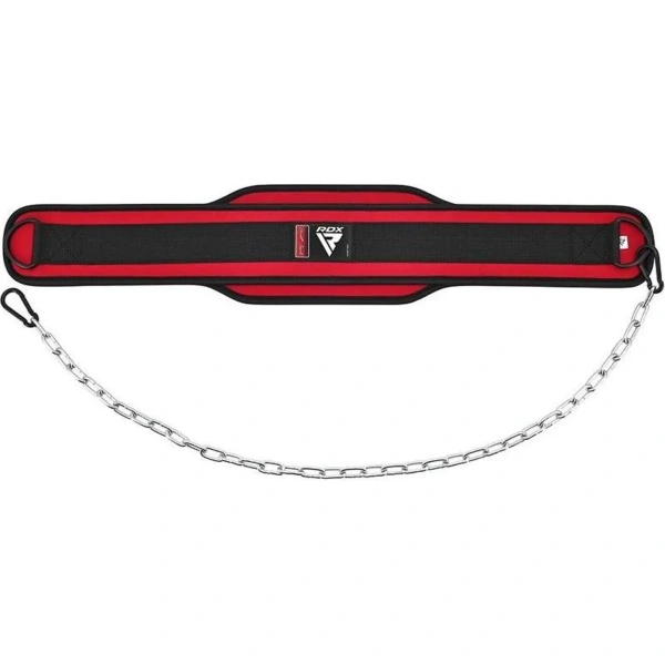 RDX T7 Weight Training Dipping Belt With Chain - Red | RDX