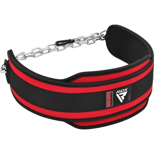 RDX T7 Weight Training Dipping Belt With Chain - Red | RDX
