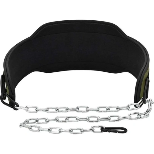 RDX T7 Weight Training Dipping Belt With Chain - Army Green | RDX