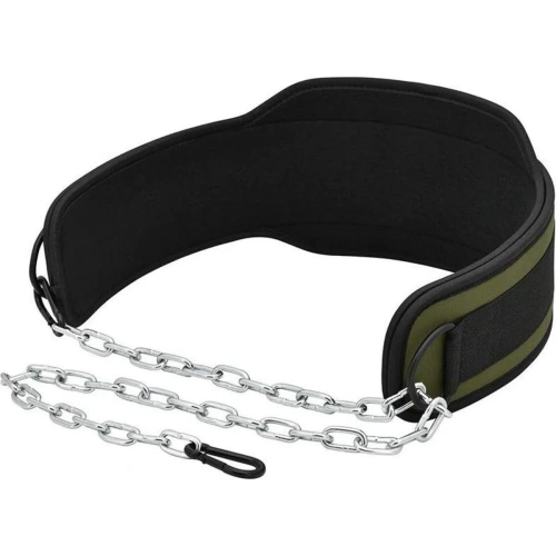 RDX T7 Weight Training Dipping Belt With Chain - Army Green | RDX