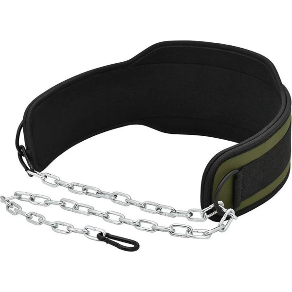 RDX T7 Weight Training Dipping Belt With Chain - Army Green | RDX