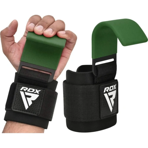 RDX W5 Weight Lifting Hook Straps - Army Green | RDX