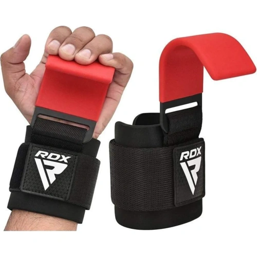 RDX W5 Weight Lifting Hook Straps - Red | RDX
