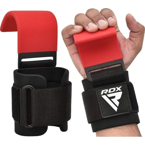 RDX W5 Weight Lifting Hook Straps - Red | RDX