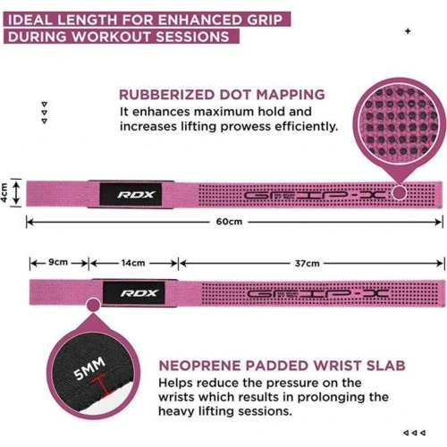 RDX S4 Women Silicone Gel Coated Sweat - Wicking Weightlifting Gym Straps | RDX