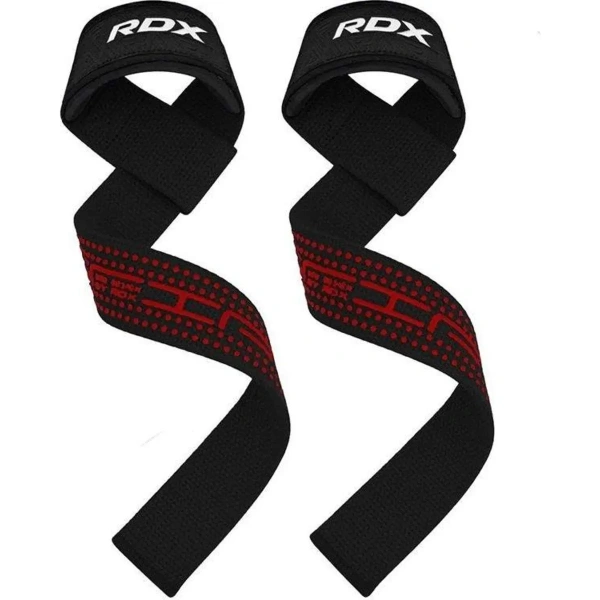 RDX S4 Silicone Gel Coated Non-slip Solid Grip Weight Lifting Gym Straps - Black | RDX