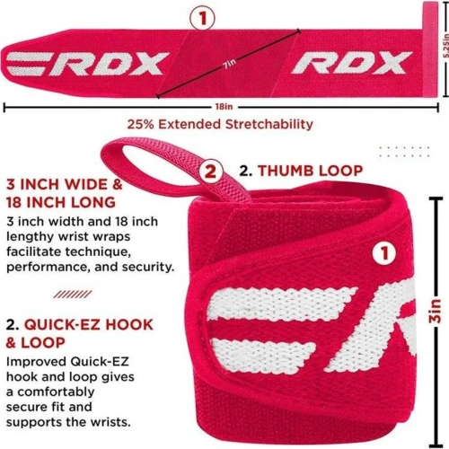 RDX W2 Powerlifting Wrist Wraps Pink For Women | RDX