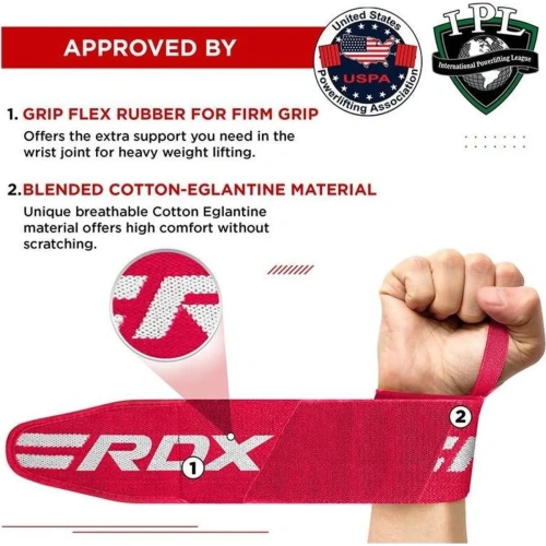 RDX W2 Powerlifting Wrist Wraps Pink For Women | RDX