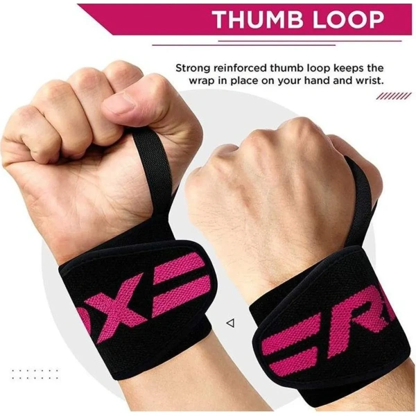 RDX, W2 Bodybuilding Wrist Wraps, Pink / Randmesidemed | RDX